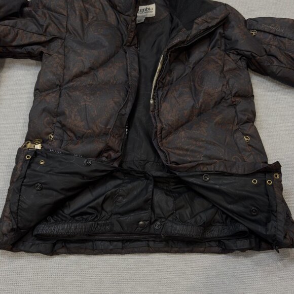 Columbia Womens Titanium 550 Jacket Black Brown Paisley 2 Way Zip Ski Coat Sz M - Picture 7 of 16